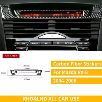 Для Mazda RX-8 RX8 SE3P JM1FE 2004-2008, аксессуары для приборной панели, сообщений, панели из углеродного волокна, модифицированные наклейки для интерьера