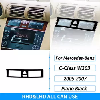 Для Mercedes-Benz C-Class W203 2005-2007 Piano Black переключение передач, подъемник окна, воздуховыпускное отверстие, панель приборной панели, отделка салона автомобиля, наклейка