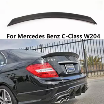 Для Mercedes-Benz C-Class W204 C204 2Door 4Door Coupe V Style Задний спойлер из углеродного волокна Крыло багажника 2007-2014 FRP Кованый автомобиль