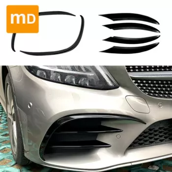 Для Mercedes Benz C-Class W205 2019-2021 C200 C260 AMG глянцевый черный спойлер заднего бампера сплиттер кузова автомобильные аксессуары