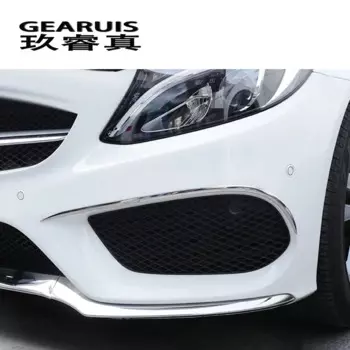 Для Mercedes Benz C Class W205, Стайлинг автомобиля, передние противотуманные фары, крышка, решетка, фары, наклейки, декоративные полоски, автомобильные аксессуары