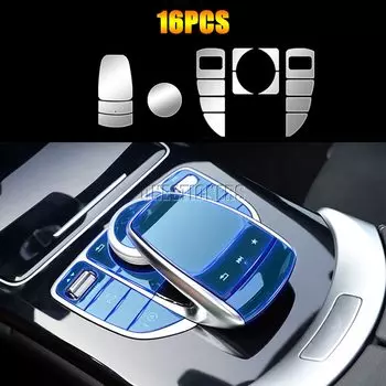 Для Mercedes Benz C E G V GLC Class W205 W213 X253 W463 W464 G500 Автомобильная центральная консоль Мультимедийная кнопка мыши Защитная пленка из ТПУ