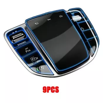Для Mercedes Benz C E GLC Class W205 W213 X253 2019-2021 + Автомобильная центральная консоль, кнопка медиа, ТПУ, защитная пленка, аксессуары