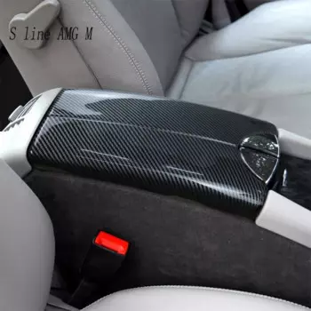 Для Mercedes Benz E class W211 2003-2008 автомобильные наклейки укладка подлокотник панель из углеродного волокна крышка аксессуары для интерьера