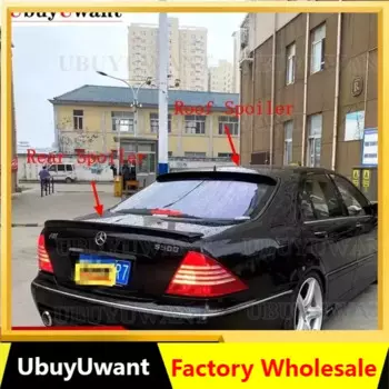 Для Mercedes Benz S Class W220 1998-2005 Высококачественный задний спойлер из углеродного волокна и спойлер на крышу для Benz S450 S600