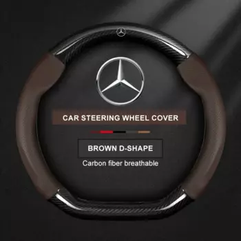 Для Mercedes Benz W203 W204 W205 W206 W176 W177 W212 W213 X156 X253 W117 W118 кожаный чехол на руль автомобиля из углеродного волокна 38 см