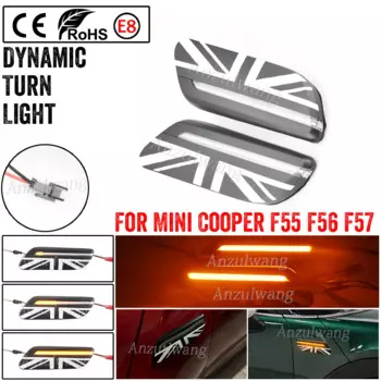 Для Mini Cooper Gen3 F55 F56 F57 LCI2 2022 + динамическая зеркальная оболочка указатели поворота последовательные боковые габаритные огни
