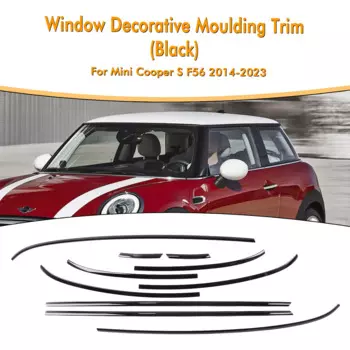 Для Mini Cooper S F56 2-дверный 2014-2021 оконный внешний декоративный молдинг, глянцевая черная уплотнительная лента