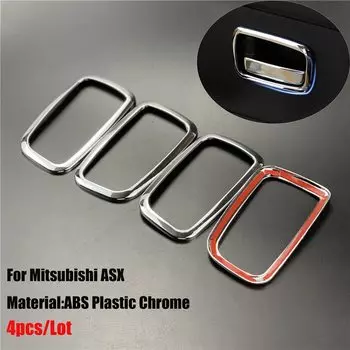 Для Mitsubishi ASX ABS хромированная отделка ручка Чаша Украшение Коробка кольцо 4 шт./лот для Mitsubishi ASX автомобильные аксессуары