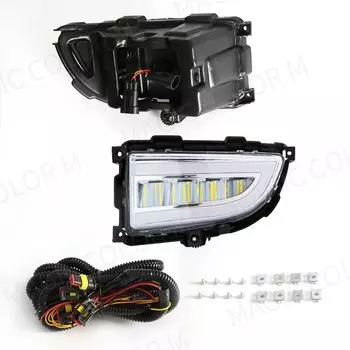Для Mitsubishi Lancer 2004 2005 2006 LED DRL дневные ходовые фотолампы белый желтый сигнал поворота передний бампер противотуманная фара 12 В