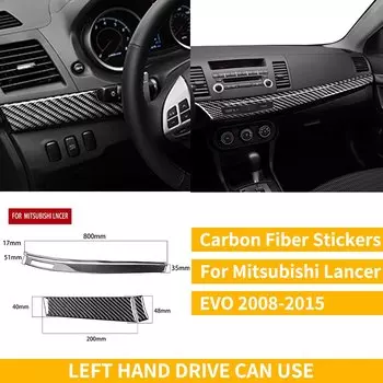 Для Mitsubishi Lancer EVO X MR 2008-2015 карбоновая внутренняя отделка набор наклеек спидометр подъем окна хранение автомобильные аксессуары