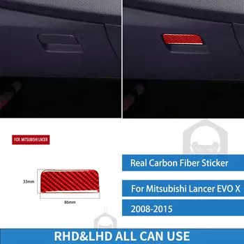 Для Mitsubishi Lancer Evolution EVO X 2008-2015 чехол для перчаточного ящика с отделкой наклейка из натурального углеродного волокна аксессуары для интерьера автомобиля