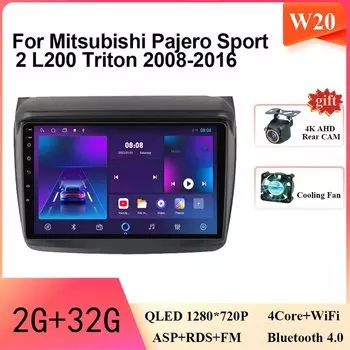 Для Mitsubishi Pajero Sport 2 2008-2016 L200 4 2006-2015 Triton 2006-2014 Автомобильный радиоприемник Мультимедийный видеоплеер Навигация