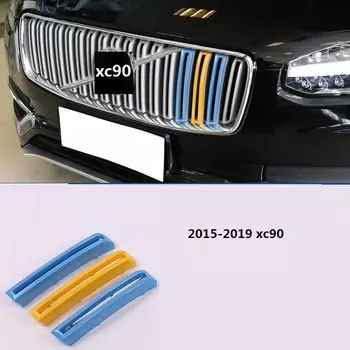 Для модели Volvo xc90 2015-2019, трехцветная сетка, декоративная полоса, новая сеть, модифицированные специальные цветные наклейки