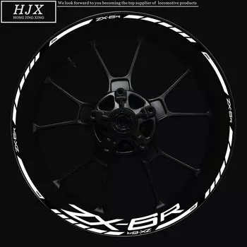 Для мотоцикла Kawasaki ZX-6R 17-дюймовые передние и задние колеса Совершенно новый классический логотип ZX6R Набор наклеек ZX 6R Обод Светоотражающие наклейки