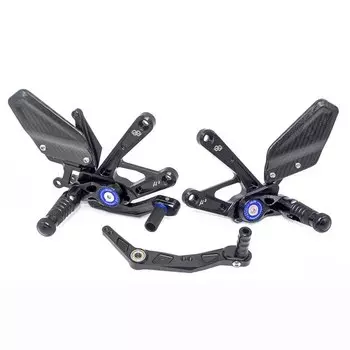 Для мотоцикла Yamaha R1 R1M YZFR1M YZFR1 2015-2024, с ЧПУ и углеродным волокном, гоночный задний комплект для ног, подножка, задний комплект