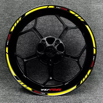 Для мотоцикла Yamaha YZF R6 логотип 17 дюймов внутренняя и внешняя обода колеса наклейка декоративная Водонепроницаемая Высокая Светоотражающая наклейка