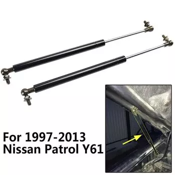 Для Nissan Patrol Y61 1997-2018 Y62 2010-настоящая пара газовых стоек переднего капота, опоры для капота, подъемники, пружинные держатели, стержни, набор инструментов