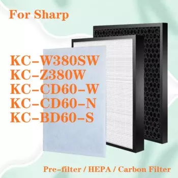 Для очиститель воздуха Sharp KC-W380SW KC-Z380W KC-CD60-W KC-C150SW KC-BD60-S сменный HEPA-фильтр и дезодорирующий Углеродный Фильтр
