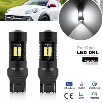 Для Opel/Vauxhall Adam Cascada Insignia Corsa Astra Meriva Zafira Tourer C 7443 T20 W21/5W Canbus светодиодные дневные ходовые огни DLRs