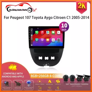 Для Peugeot 107 Toyota Aygo Citroen C1 Year 2005-2014 Apple Carplay Радио Мультимедиа Автомобиль 4G Android Стерео 2 Din Экран