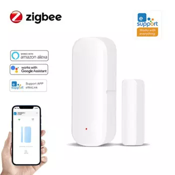 Для приложения eWelink, датчик двери для умного дома, Zigbee, детектор открытия и закрытия двери, окна, охранная сигнализация, управление eWelink