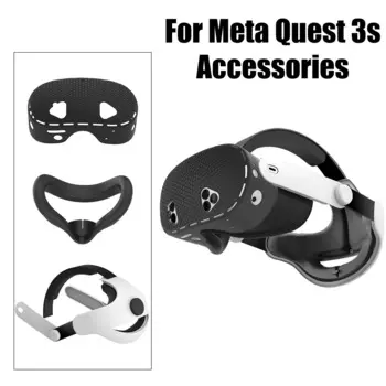 Для Quest 3S Модернизированный комфортный элитный ремешок на голову Силиконовая маска Передняя крышка VR Аксессуар Ремешок на голову 3-в-1 для Meta Quest 3S