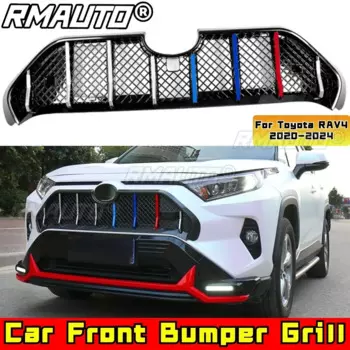 Для RAV4 гриль, комплект кузова, передний бампер, гоночные грили для Toyota RAV4 2020-2024, автомобильные аксессуары, модификация, часть