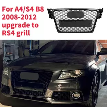 Для RS4 GrillRacing решетки переднего капота, решетка переднего бампера автомобиля, центральная решетка для A4/S4 B8 2008-2012