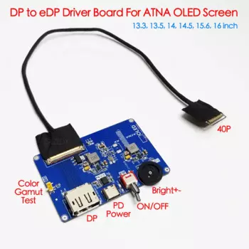 Для Samsung ATNA OLED-экран 2560x1440 DP к eDP 30P 40Pin Плата драйвера HDR 10 бит Тест гамма 240 Гц Портативный дисплей ноутбука