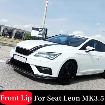 Для Seat Leon MK3.5 2017 18 19 стандартный Bodykit автомобильный передний бампер губа подбородок спойлер сплиттер диффузор черные карбоновые аксессуары