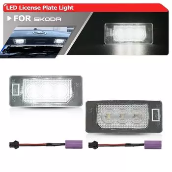 Для Skoda Fabia 2 3 Octavia 3 Superb 2 3 Yeti 5L Rapid NH1 NH3 Kodiaq NU7 Canbus без ошибок светодиодные лампы для номерного знака
