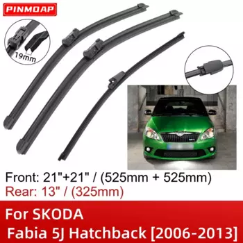 Для SKODA Fabia 5J хэтчбек 2006-2013 21 "+ 21" + 13 "передние и задние щетки стеклоочистителя, аксессуары для резаков 2009 2010 2011 2012 2013
