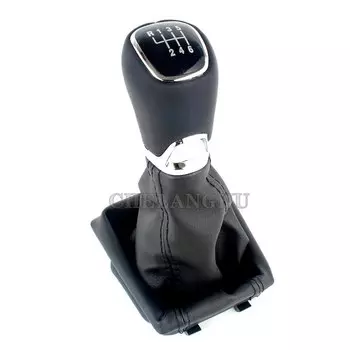 Для Skoda Octavia A7 MK3 2014 2015 2016 2017 2018 2019 хромированная и кожаная ручка переключения передач автомобиля, рычаг переключения передач, чехол для багажника, аксессуары