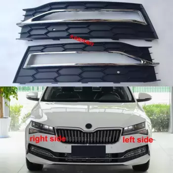 Для Skoda Superb 2019 2020 2021, крышка противотуманной фары, передний нижний бампер, автомобильная противотуманная фара, вентиляционная решетка, капоты для автолампы