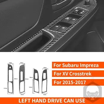 Для Subaru Impreza WRX XV Crosstrek 2015 2016 2017, наклейки на панель управления окном из углеродного волокна, дверной замок, автомобильные аксессуары