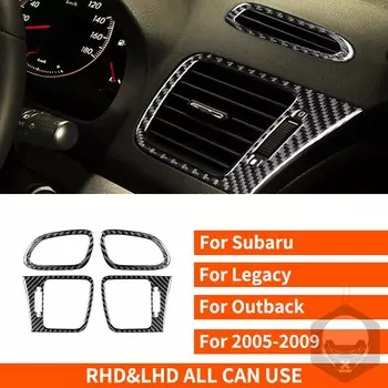 Для Subaru Legacy/Outback 2005-2009 наклейки из углеродного волокна, противозапотевающие розетки, вентиляционные отверстия для кондиционера, аксессуары для украшения автомобиля