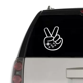 Для Subaru Peace Sign Hand Wave Виниловая художественная наклейка Декор окна автомобиля Логотип Subaru Наклейки для ноутбука Apple MacBook Air Decoration
