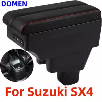 Для Suzuki SX4 подлокотник, внутренние детали автомобиля, центральный содержитель с выдвижным отверстием для чашки, большое пространство, двухслойный USB DOMEN