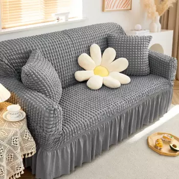 Для свежести тканей эластичный кружевной чехол Seersucker для дивана, полноразмерный утолщенный нескользящий чехол для трехместного дивана