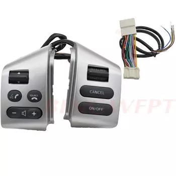 Для SYLPHY, для Nissan LIVINA и для TIIDA кнопки управления на руле, пара с кабелями, серебряная кнопка с подсветкой