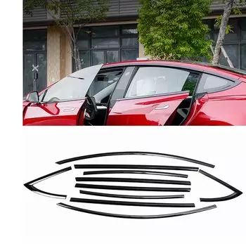 Для Tesla Model 3 2017-2024 уплотнительная лента для отделки окна, титановая черная внешняя молдинговая крышка, прокладка, уплотнительная лента, декоративный стиль