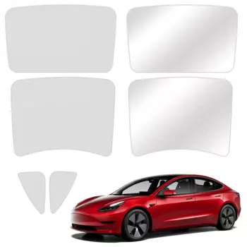 Для Tesla Model 3 2021 передние и задние солнцезащитные козырьки, стеклянный солнцезащитный козырек на крышу, УФ-блок, солнцезащитный козырек на боковое окно автомобиля, 6 шт.