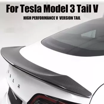 Для Tesla Model 3 Sedan V Style спойлер заднего багажника, крыла Boot lip 2018-2021 автомобильные аксессуары