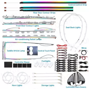 Для Tesla Model 3 Y 2021 2022 2023 2024 окружающее освещение светодиодные атмосферные лампы салон автомобиля Symphony RGB подсветка вращающиеся динамики