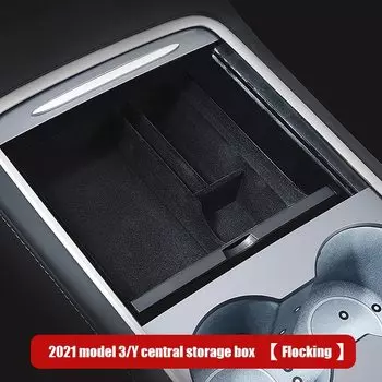 Для Tesla Model 3 Y 2021 2022 2023, автомобильный подлокотник, органайзер для хранения, контейнеры, центральная консоль, флокированный ящик для хранения