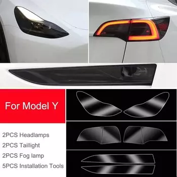 Для Tesla Model 3 Y S X TPU черненая фара, задний фонарь, противотуманная фара, защитная пленка, заднего фонаря, меняющая цвет пленки