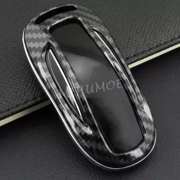 Для Tesla Model X 2016-2024 автомобильный брелок из углеродного волокна, кольцо-чехол, держатель для ключей