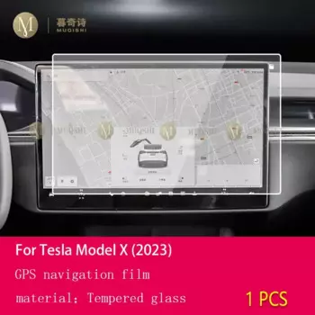 Для Tesla Model X 2023, центральная консоль автомобиля, ЖК-экран, закаленное стекло, защитная пленка, защита от царапин, радио, стеклянная пленка, аксессуары