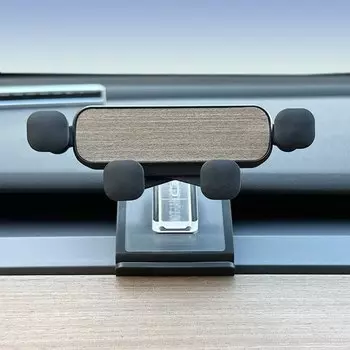 Для Tesla Model Y 2020 2021 2022 2023 2024, автомобильный держатель для телефона, деревянный гравитационный кронштейн, вентиляционный зажим, защелкивающийся воздуховыпускной отверстие